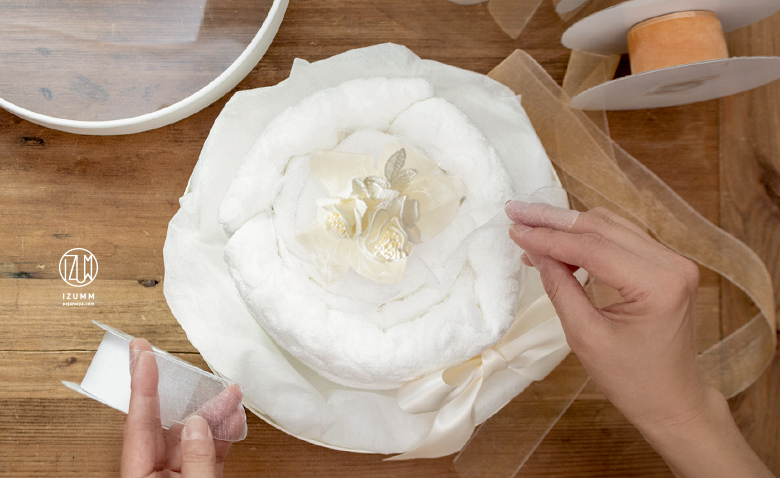 タオルケーキ作成中