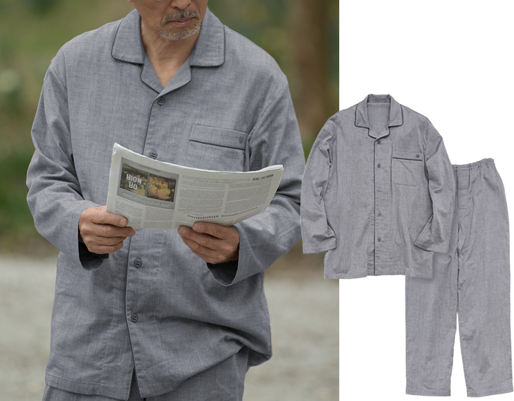 ストレッチ 2重ガーゼ ノビーゼ® “UNO”長袖 メンズパジャマ