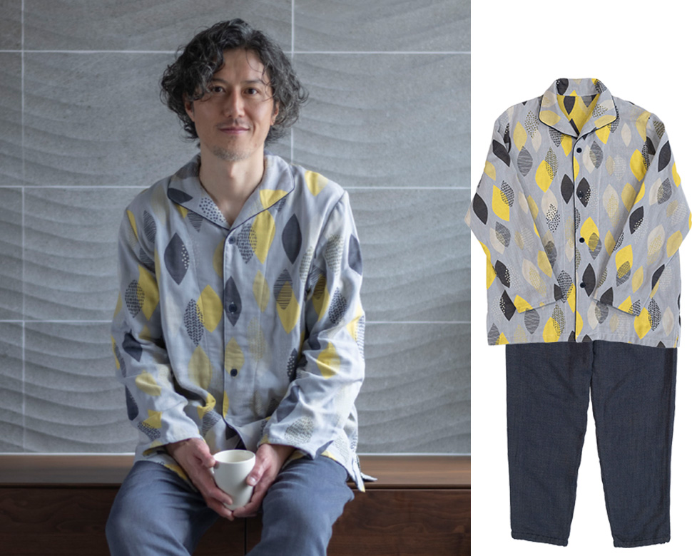 今治ジャガード織り 3重ガーゼ メンズパジャマ