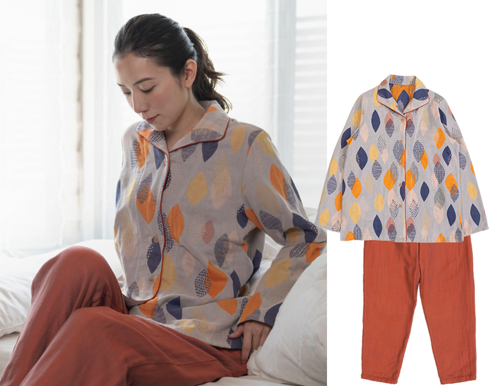 今治ジャガード織り 3重ガーゼ レディースパジャマ