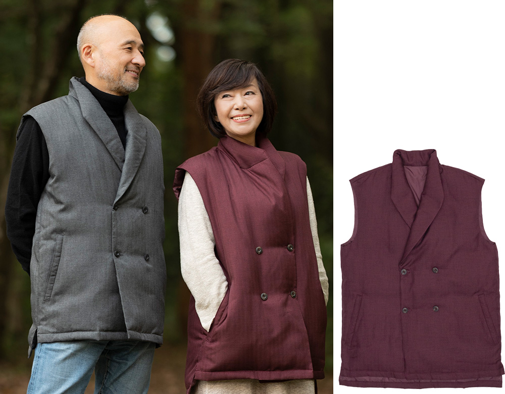 ヘヴンリーダウン 日本製 リビング ウォームベスト メンズ・レディース兼用