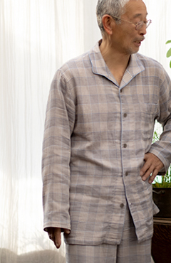 ノビーゼAYA・グレンチェック長袖メンズパジャマ