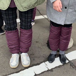 被災された方へ届いたダウンレッグウォーマー