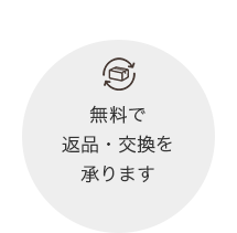 無料で返品・交換を承ります