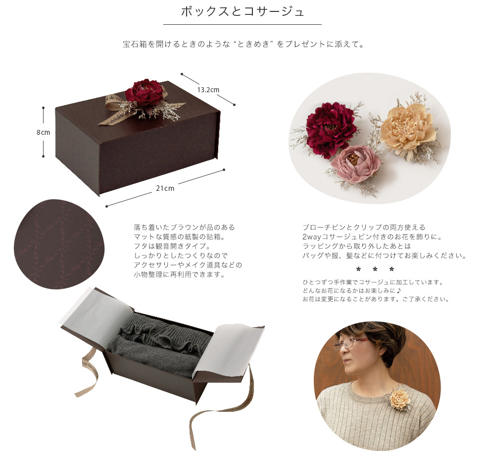 ボックスとコサージュ