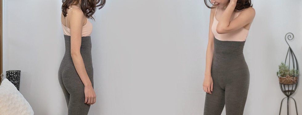 おなか・下半身の冷え対策に、ズレない一体型腹巻きレギンス