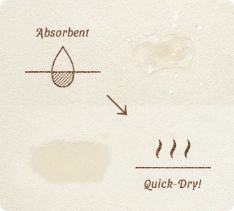 よく吸って、すぐ乾く