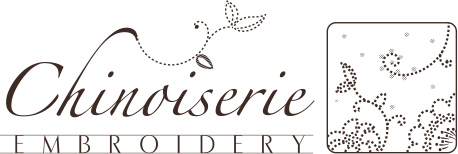 裏ガーゼ　シノワズリー柄 エンブロイダリー