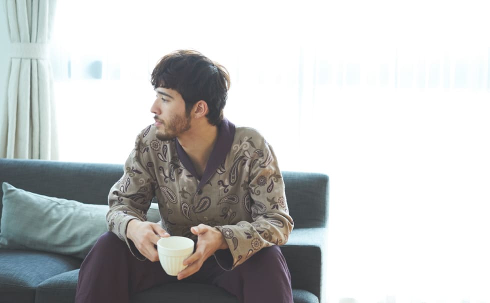 今治ジャカード織り3重ガーゼ メンズパジャマ