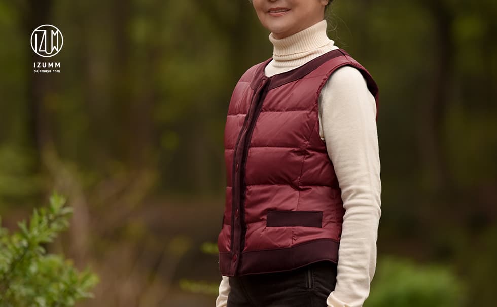 ヘヴンリーダウン 日本製 リビング リバーシブル ライトベスト レディース