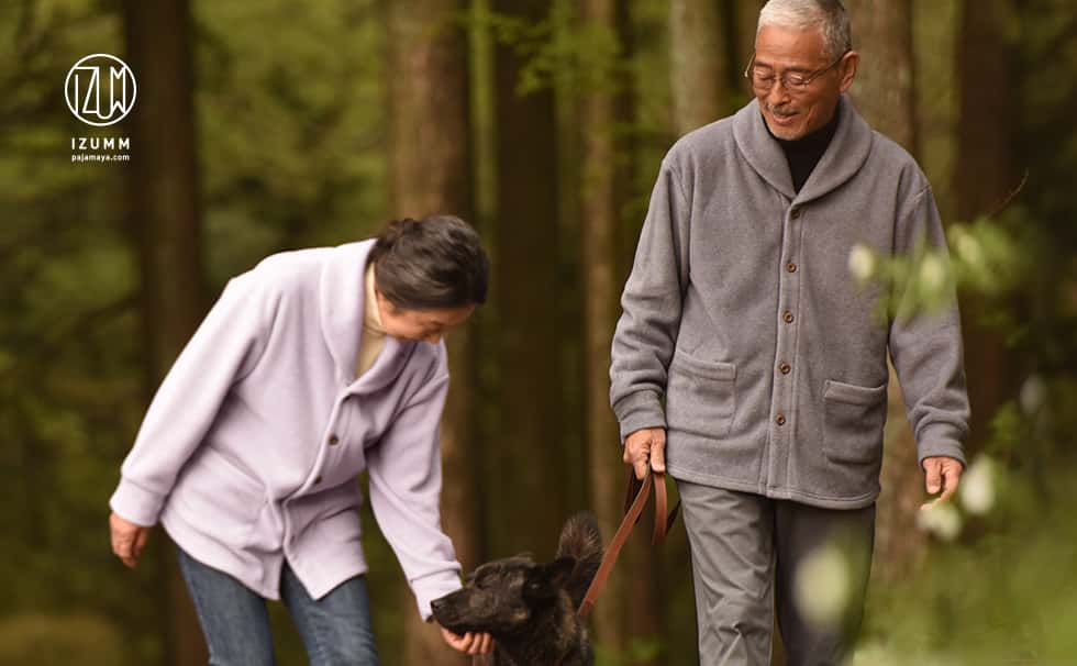 IZUMMフリース プレミアム厚地 両面起毛 ルームジャケット メンズ・レディース兼用