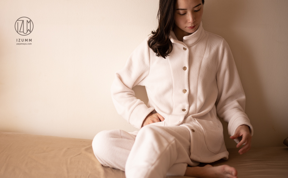IZUMMフリース プレミアム厚地　両面起毛 2wayネックウォーマー レディースパジャマ