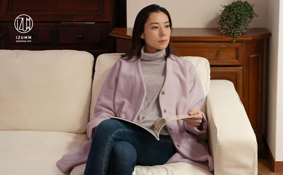 IZUMMフリース プレミアム厚地 両面起毛 レディース ロングカーディガン