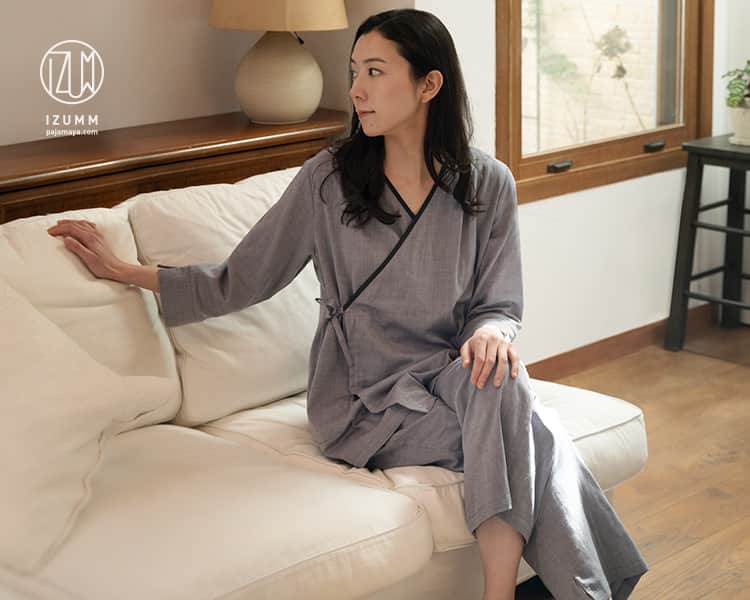 ストレッチ２重ガーゼ  “ノビーゼ” 八分袖 レディース くつろぎウエア