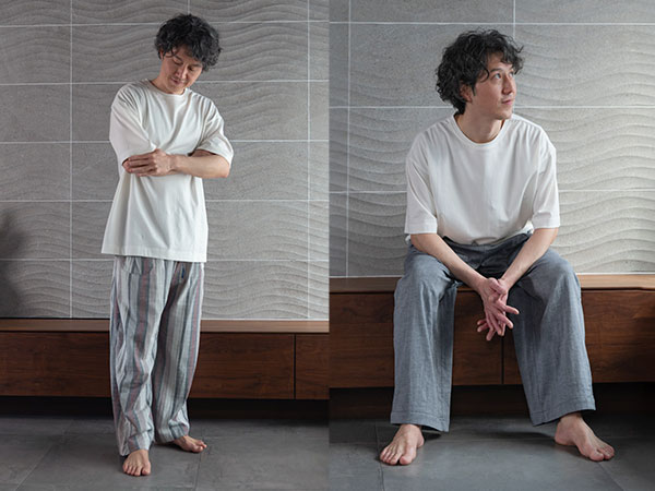 「パジャマは下だけ」派という方へ。お気に入りのTシャツと合わせる、自由で贅沢なルームウェア