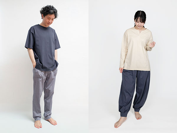 同素材のTシャツと合わせれば、さらに贅沢なひとときを