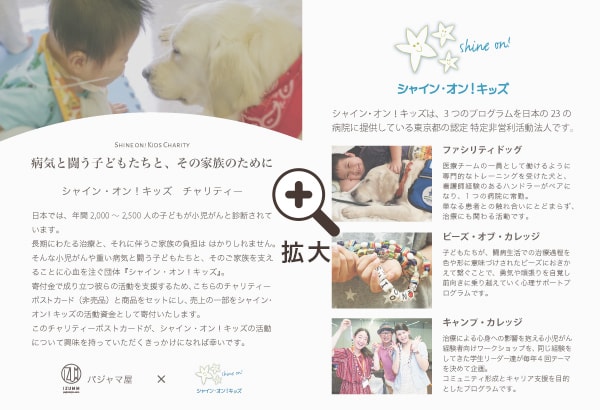 シャイン・オン！キッズチャリティーのリーフレット