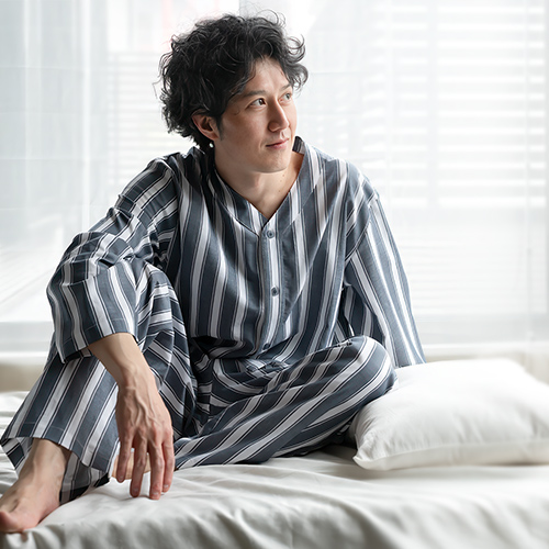 綿麻シルク混 soo soo 長袖メンズパジャマ