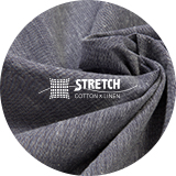 さらっと伸縮 「綿麻混ストレッチダンガリー」