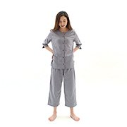 ストレッチ2重ガーゼ ノビーゼ “UNO” 七分袖レディースパジャマ