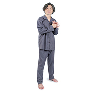 ストレッチ2重ガーゼ ぬくもりノビーゼ “RIN” 長袖メンズパジャマ