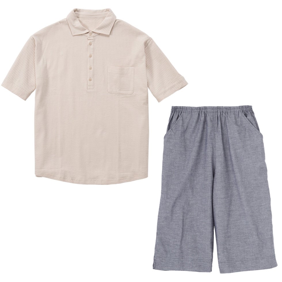 ベージュ×ダンガリーネイビー