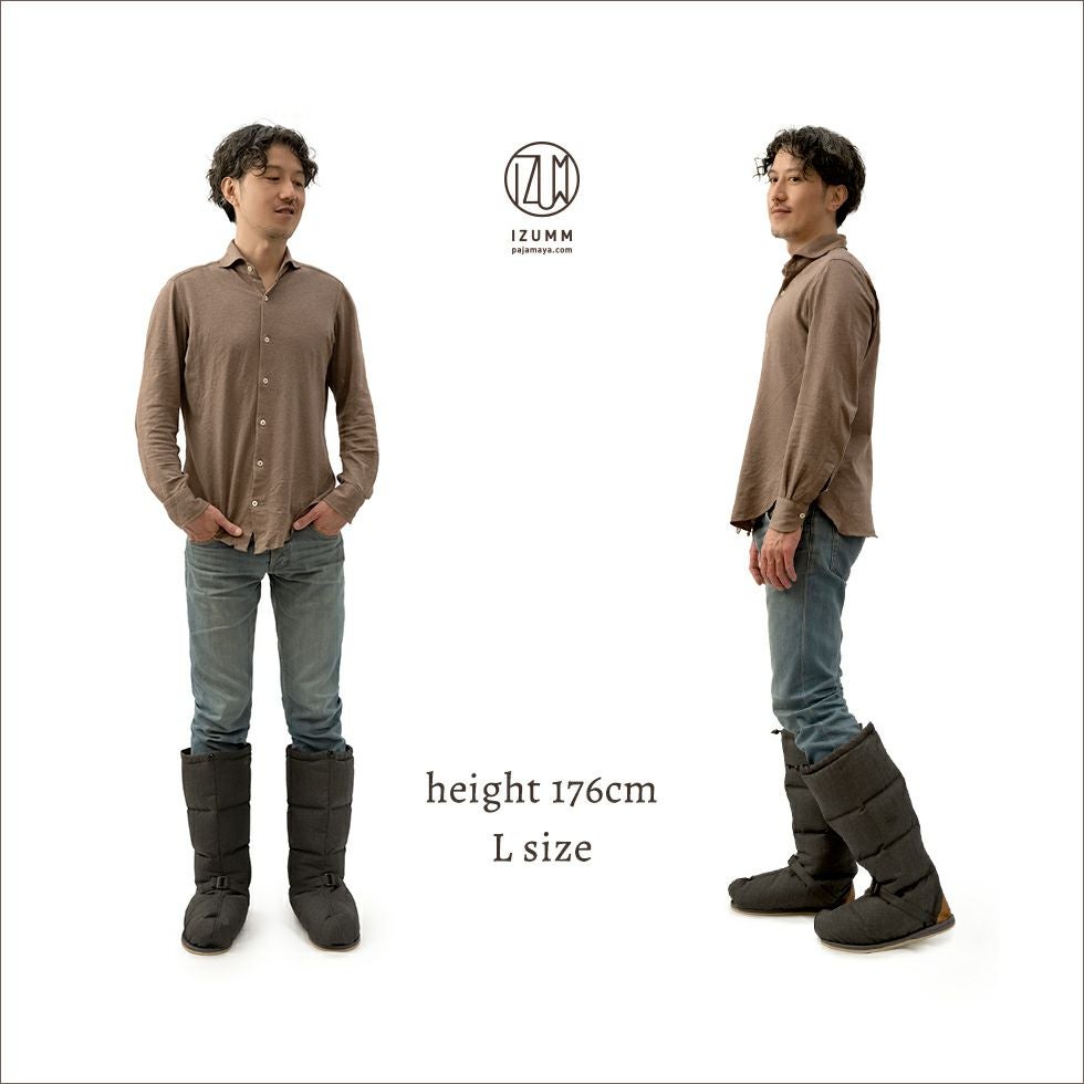 装着イメージ・モデル身長176cm　ヘリンボーングレー