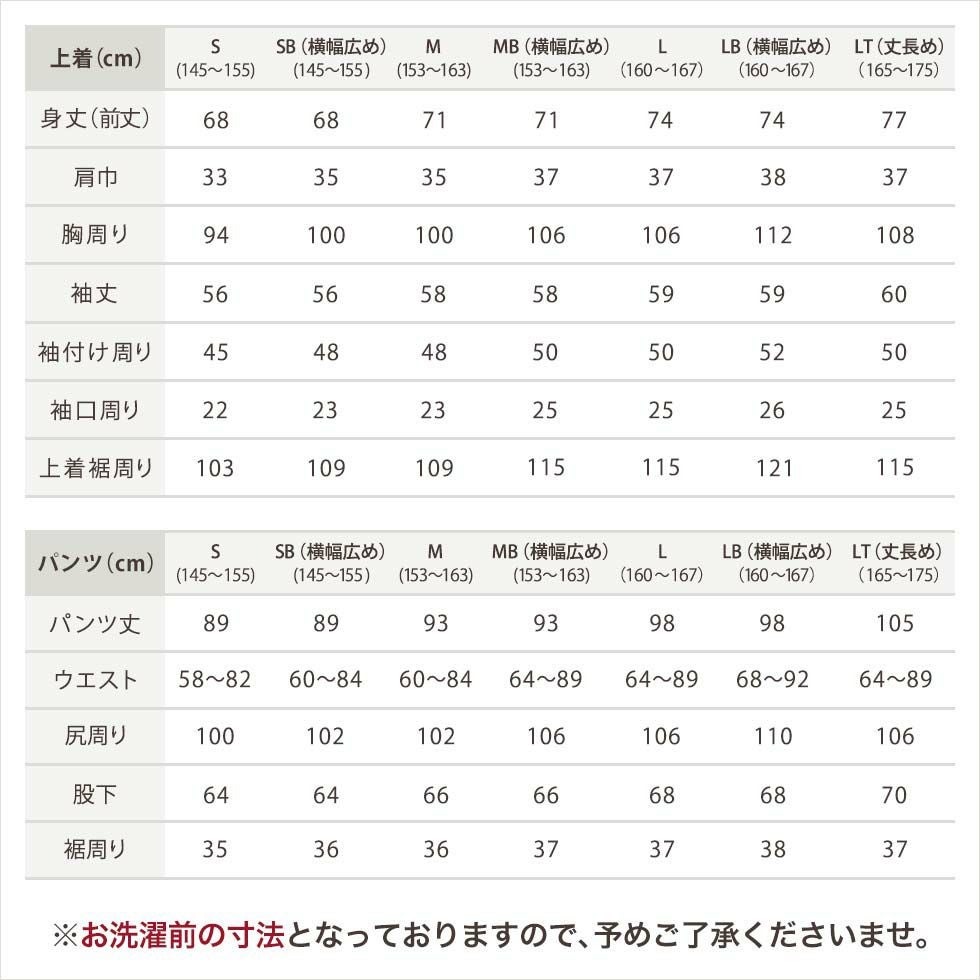 IZUMMフリース レディースパジャマ サイズ表