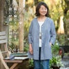 綿麻混ストレッチダンガリー レディース 夏用 七分袖カーディガン