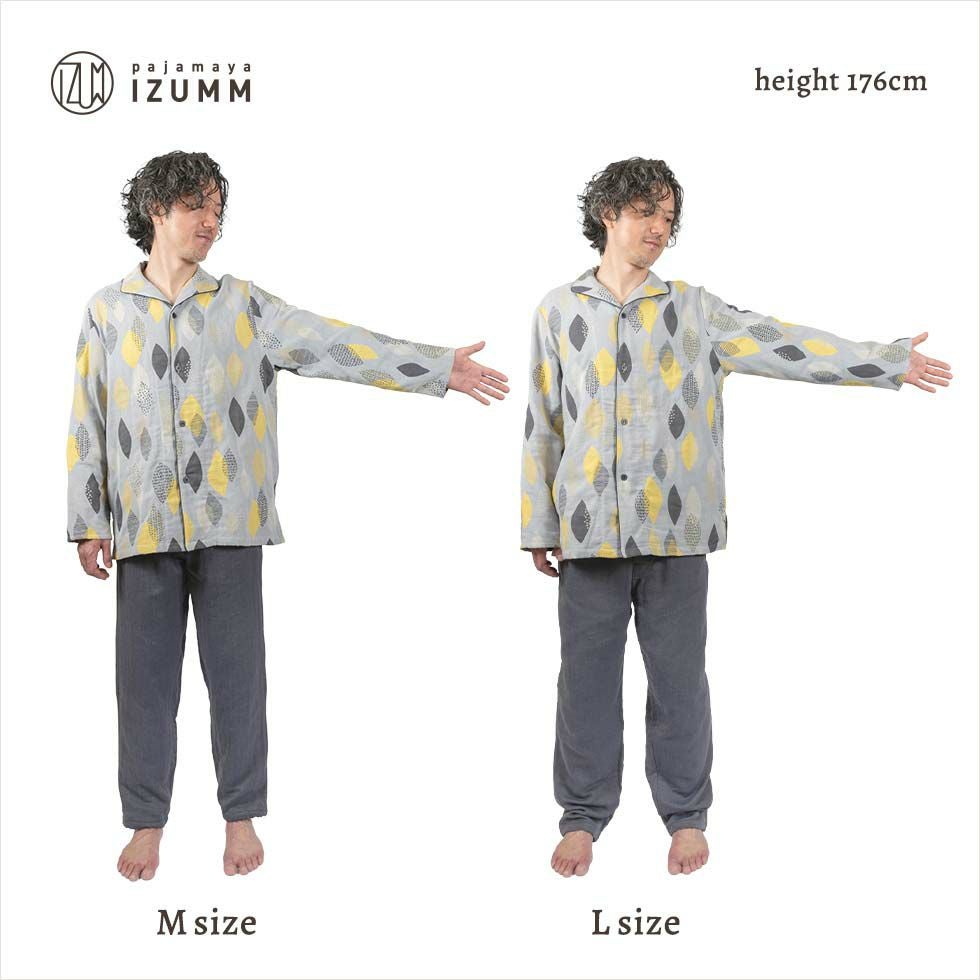 男性モデル身長：176cm Mサイズ・ Lサイズ比較