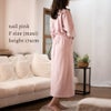 モデル身長：174㎝　ネイルピンク　マキシ丈　着用
