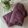 ふっくら羽毛があたたかいダウンのレッグウォーマー（マルベリーワイン）