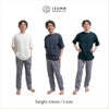 男性モデル身長：176cm L×Lサイズ着用 大人のゆるさと品の両立 おやすみ中にずりあがりにくいパンツ