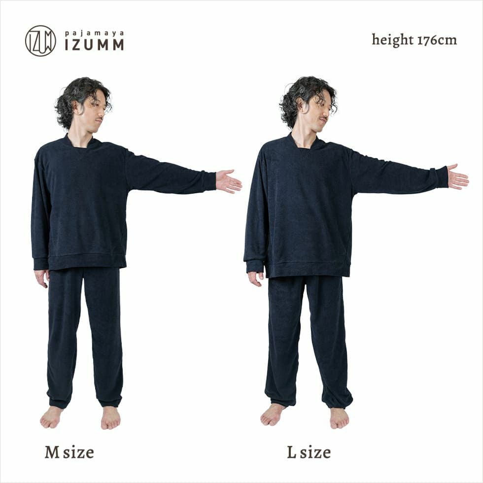 男性モデル身長：176cm Mサイズ・ Lサイズ比較