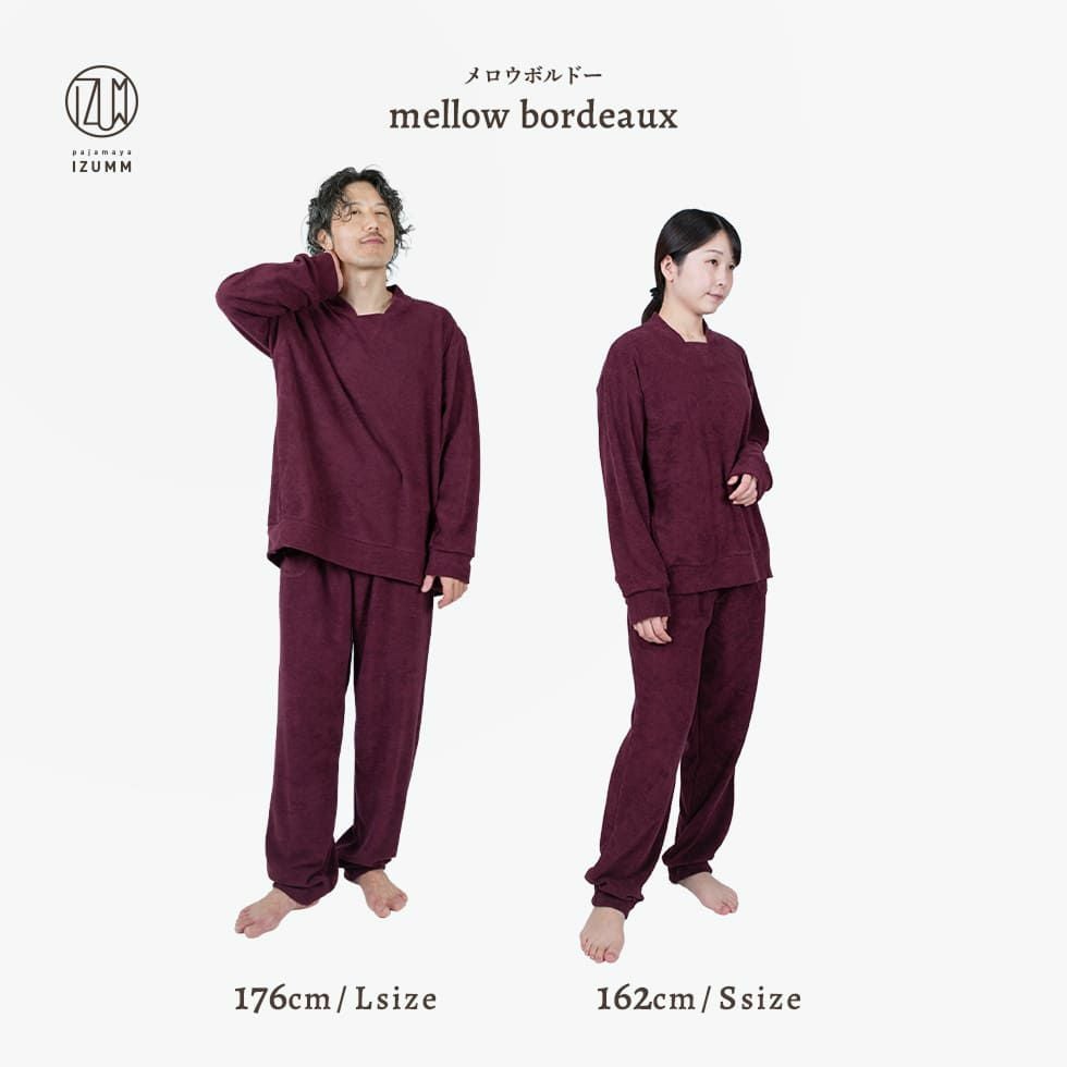 男性モデル身長：176cm Lサイズ メロウボルドー着用 女性モデル身長：162cm Sサイズ メロウボルドー着用