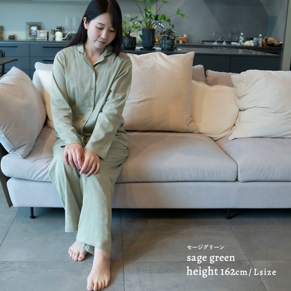 女性モデル身長：162cm Lサイズ セージグリーン着用
