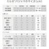 【25周年福袋】ミルゼパジャマのサイズ表