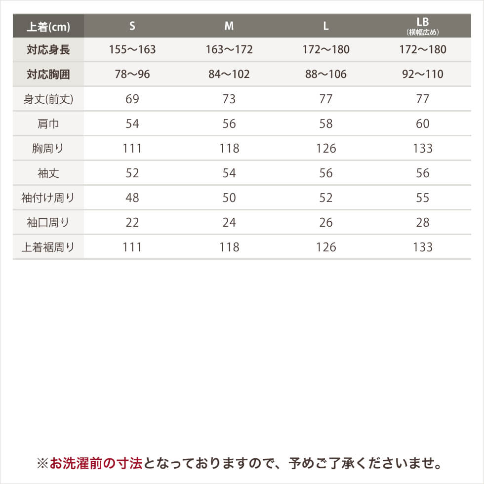 サイズ表